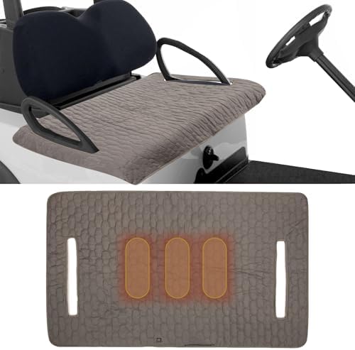 Heated Golf Cart Seat Cover,Non-Slip Winter Golf Cart Seat Warmer Towel Blanket for 2-Person Seats Club Car, Golf Cart Accessories Gift for Men.52 * 32 inch. Keeps Warm and Clean