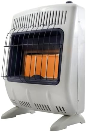 Mr. Heater MHVFRD20NGT Vent Free Radiant 20,000 BTU Natural Gas Heater For Office, Home, Garage, Patio, Sunroom, or Cabin - White
