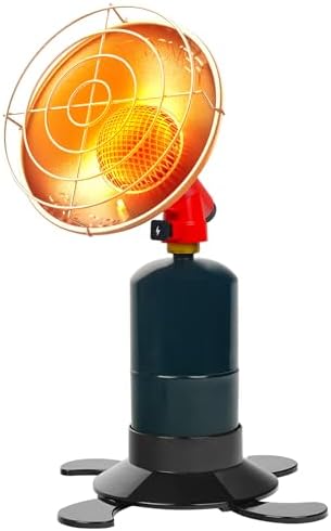 Mosoyolo Portable Propane Heater Camping 6500 BTU Small Propane Heater with Electric Igniter, Control Valve, Folding Out Legs Base, Golf Cart, Tent Cordless(Fuel Not Included)