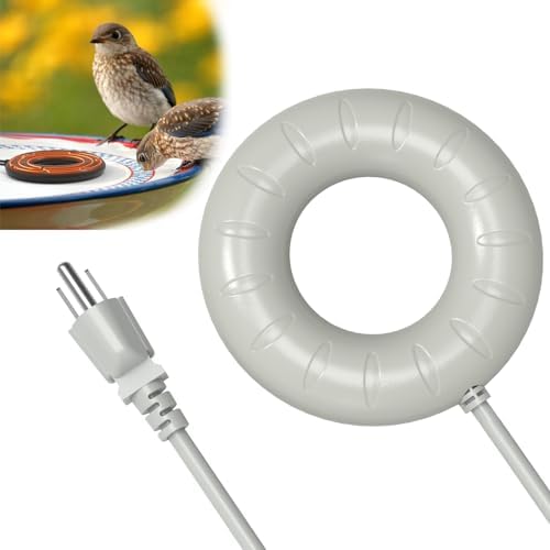 ikuchelife Bird Bath Heater for Outdoors in Winter, Pond De-icer 70W Birdbath Deicer Water Heater,Milky White Water Heater Thermostatically Controlled with Auto Shut Off Function for Garden Lawn