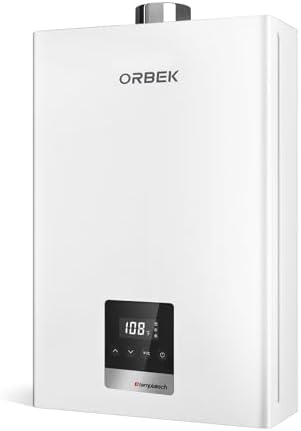 Natural Gas Tankless Water Heater - ORBEK 100,000 BTU Up to 4.3 GPM Indoor Installation - CSA Certified On-Demand Instant Hot Water Heater 3/4" NPT Connector Size