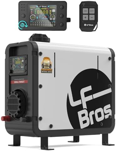 LF Bros 110V/12/24V 5KW Diesel Heater, All-in-One Air Diesel Parking Space Heater with Stylish Design for Small Space, Come with Remote Control and LCD Screen, Suitable for Home Shop Garage Camper