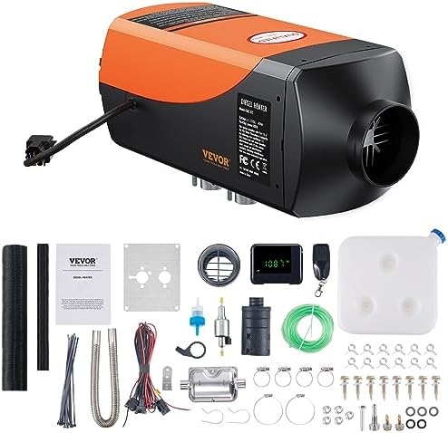 VEVOR 8KW Diesel Heater, Diesel Air Heater with Remote Control and LCD Screen, Parking Bunk Heater, Fast Heating Low Noise Portable Diesel Heater for Car SUV RV Trailer Camper Boat and Garage