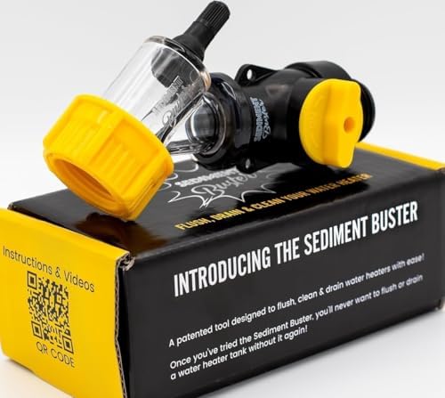 Sediment Buster - Water Heater Cleaning and Flushing Tool - Breaks up clogs, stirs and removes sediment and dirt from Electric or Gas Water Heaters - User Friendly