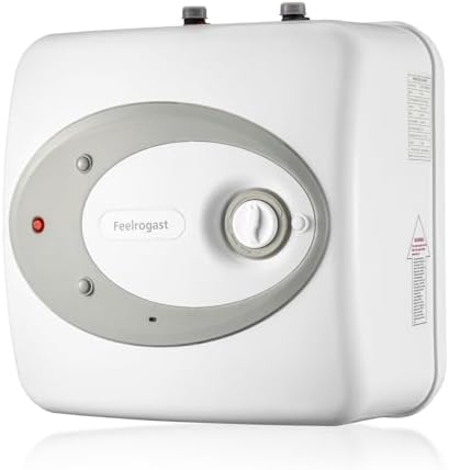 Feelrogast Electric Tank Water Heater-8 Gallon Under Sink Instant Hot Water for RV, Camper, Kitchen, Food Truck, 120V 1500W, Wall or Floor Mounted