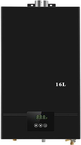 forimo Tankless Water Heater Propane, 4.21GPM 16L Indoor,Instant Hot Propane Gas Water Heater,Constant Propane Water Heater with Fahrenheit Digital Display,Multi-Protection (Black)