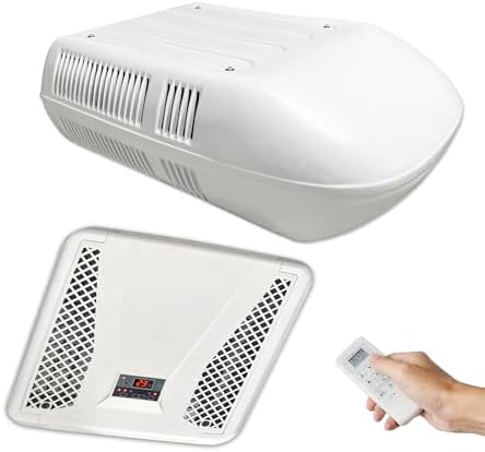 110V RV Air Conditioner Heater Combo, 15500 BTU RV Rooftop AC Unit Roof 110 Volt Camper A/C Units, Quiet Cooling & 6500BTU Heating for Box Truck, Trailer, Fifth Wheel, Caravan, Motorhome, Van, Bus