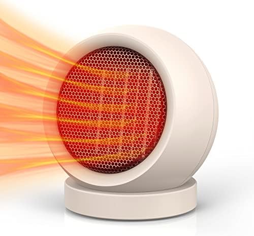 Coolfor Space Heater,PTC Ceramic/Portable Electric Desktop Heater High Output Fan for Home Bedroom Office Desk Indoor Use(Light Brown)