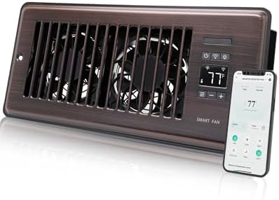 Super Quiet Register Booster Fan for 4" x 10" Register Holes, Smart Register Vent with Dual Intelligent Thermostat and WIFI App Control, Heating Cooling AC Vent Fan (ORB)