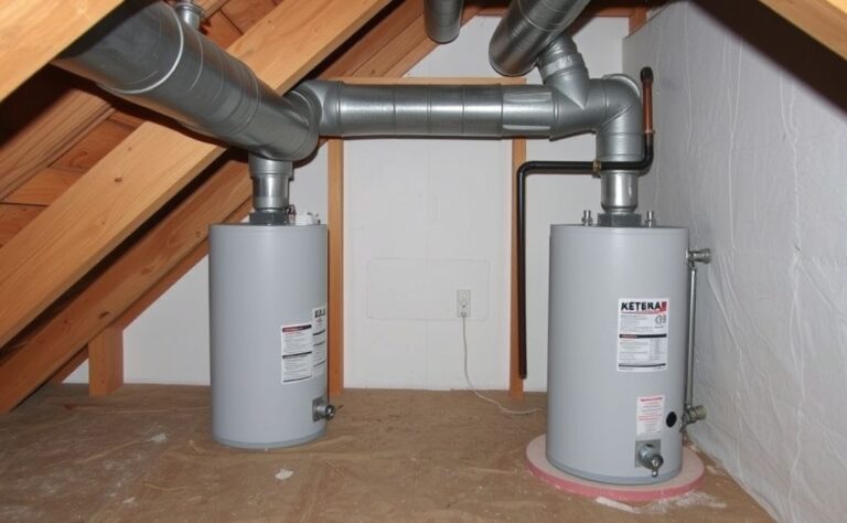 can you vent a gas water heater into the attic