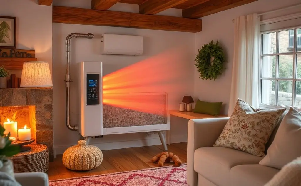 Convection heating system in a cozy home setting