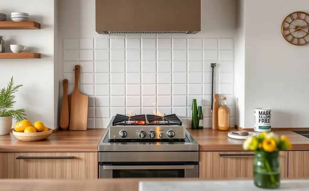 High-efficiency butane stove in a modern kitchen
