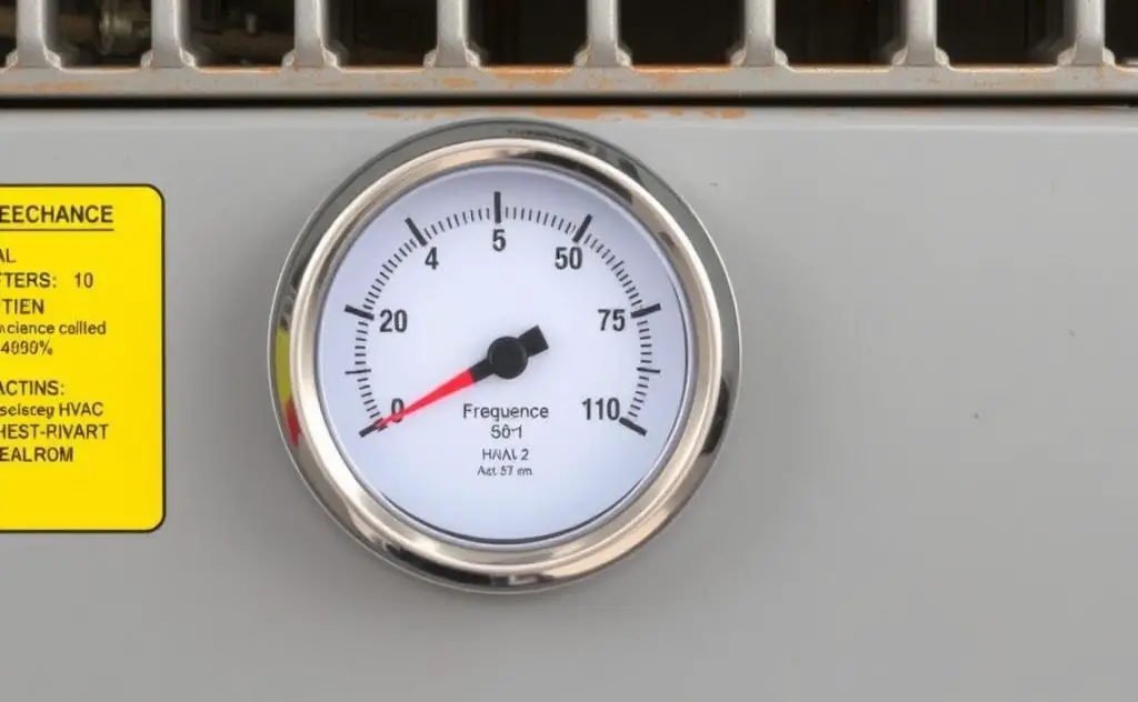 HVAC system with gauge showing recharge frequency