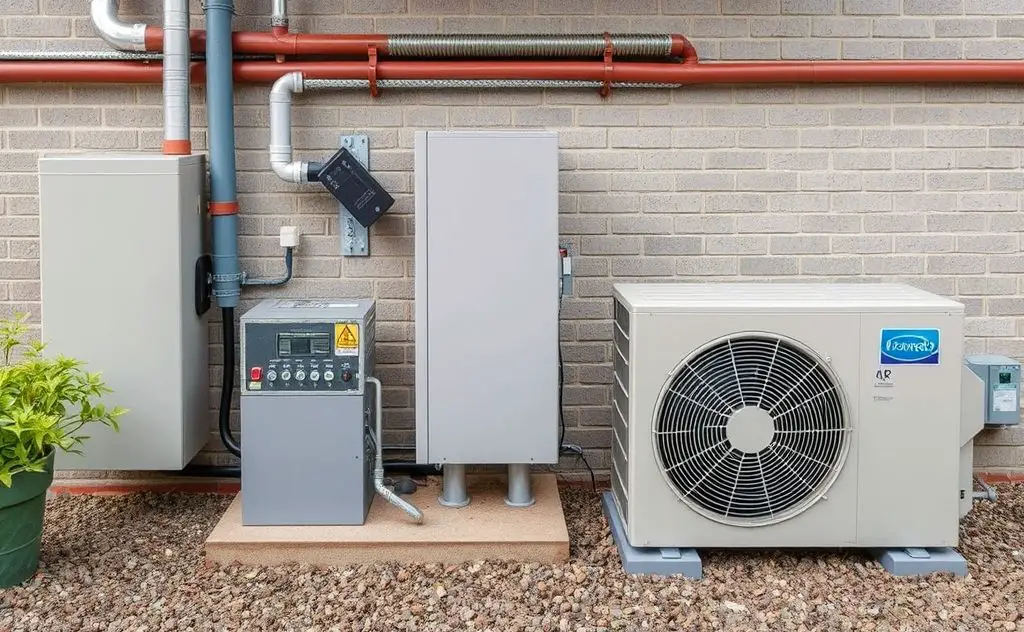 HVAC system components and air conditioning unit
