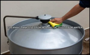 Cleaning tank used for heating oil to use for wate