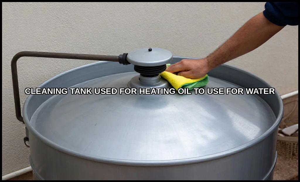 Cleaning tank used for heating oil to use for wate