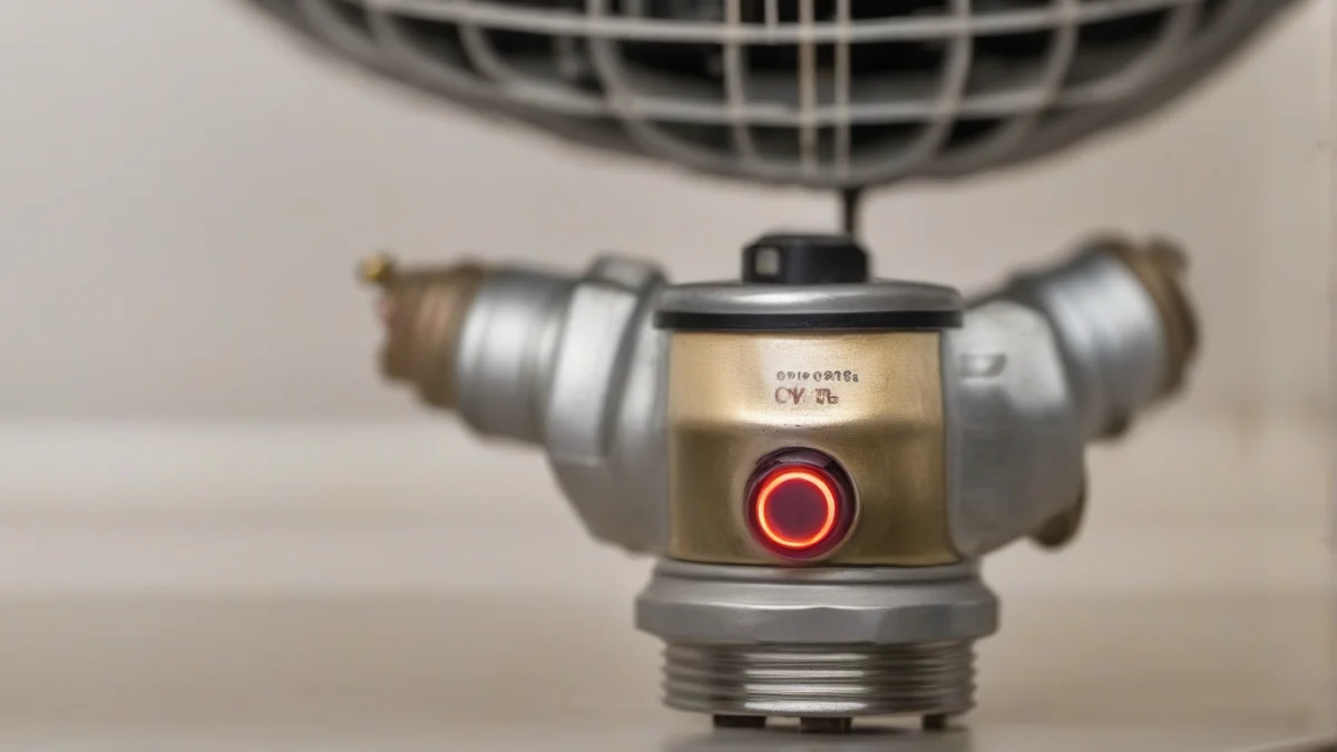 Close-up of an oxygen depletion sensor on a propane heater.