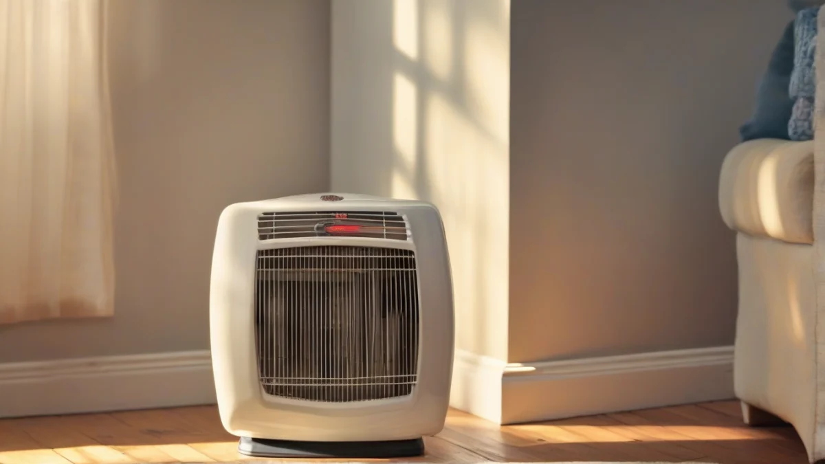 A direct vent propane heater installed in a cozy living room.