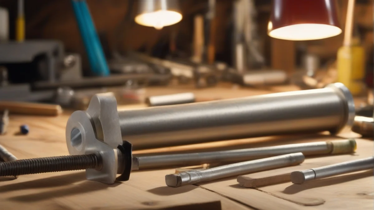 A magnesium anode rod ready for installation on a workbench.