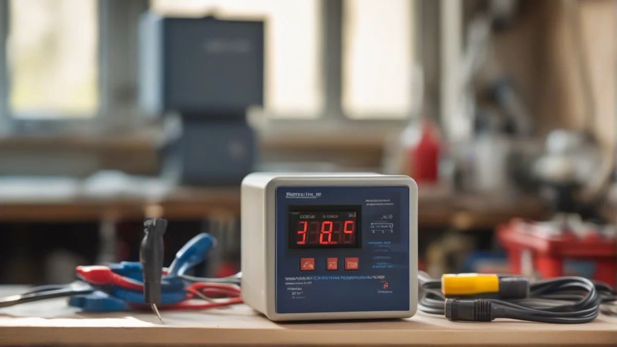 a digital temperature controller displaying temperature settings