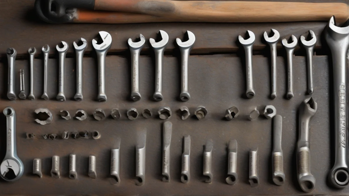 A socket wrench set with various sizes displayed neatly