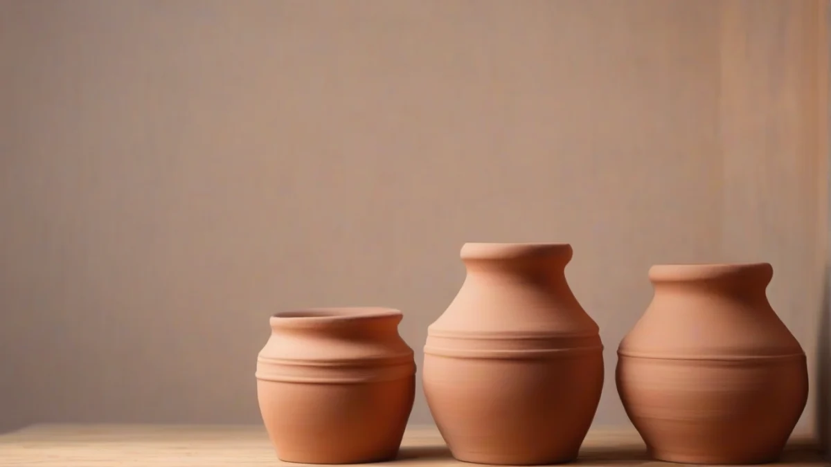 a larger pot upside down over a smaller pot on a table