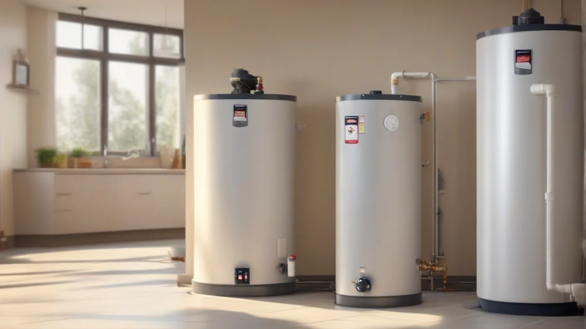 A sleek inline water heater mounted on a wall.