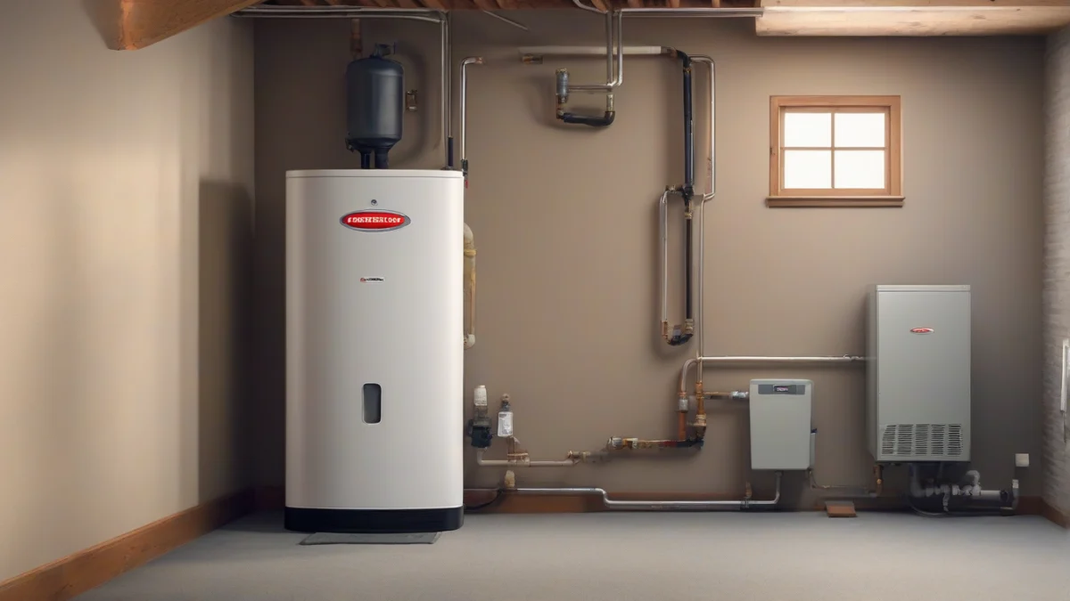 A modern pellet hydronic boiler installed in a basement setting.