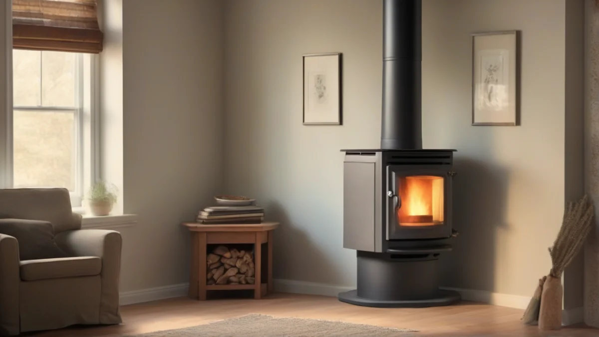 interior view of a clean pellet stove firebox