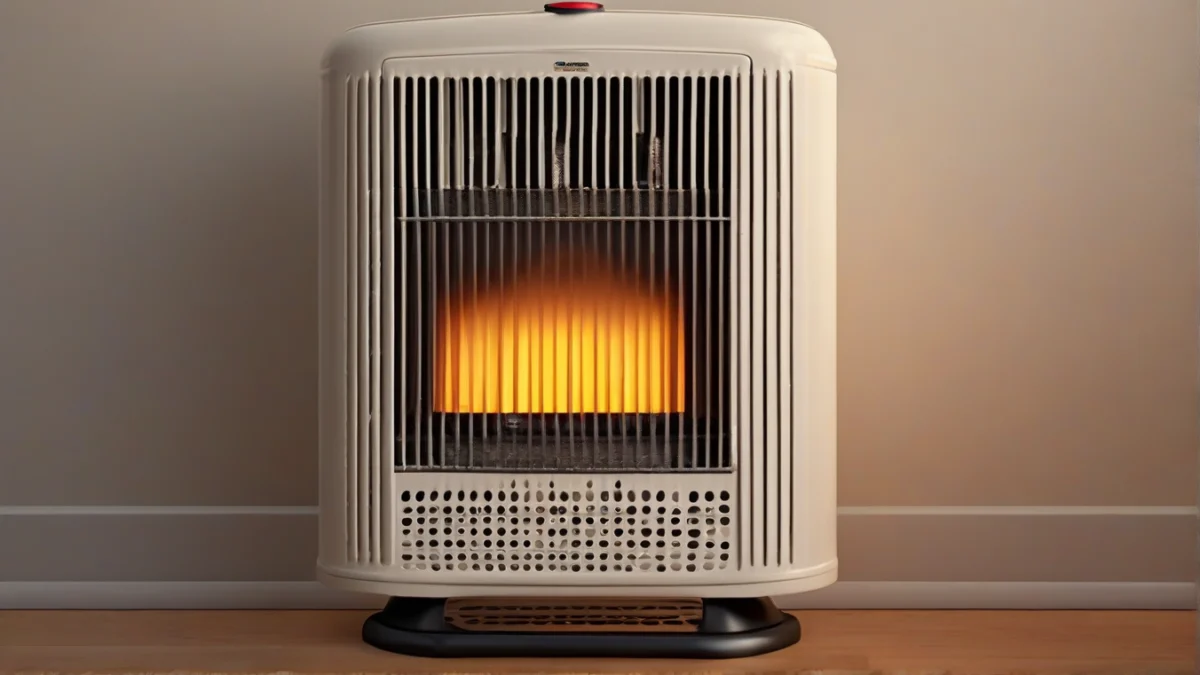 A certified indoor propane heater placed safely in a room.