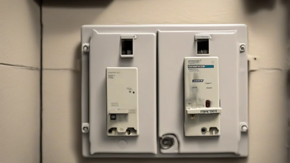 a close-up of an HVAC breaker switch in an electrical panel