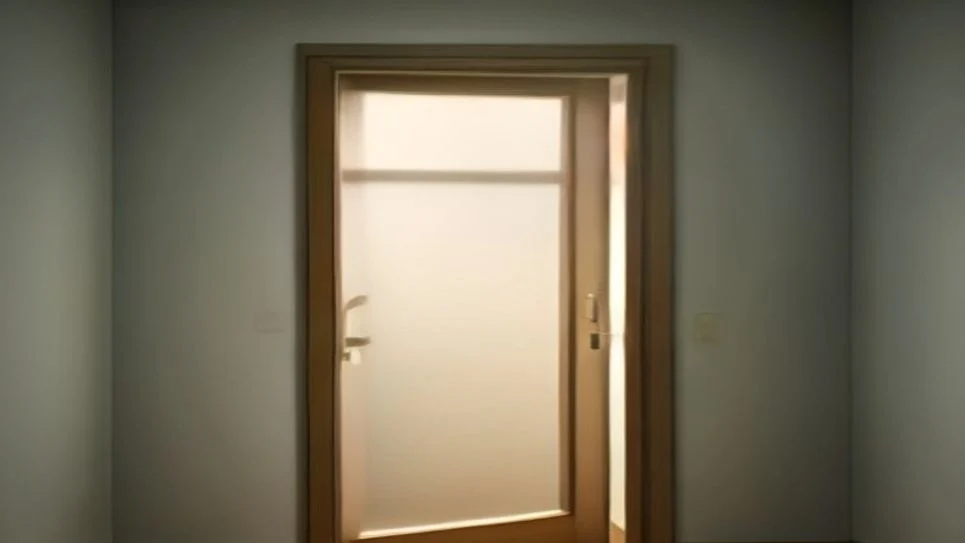 A door with weather stripping installed to seal drafts