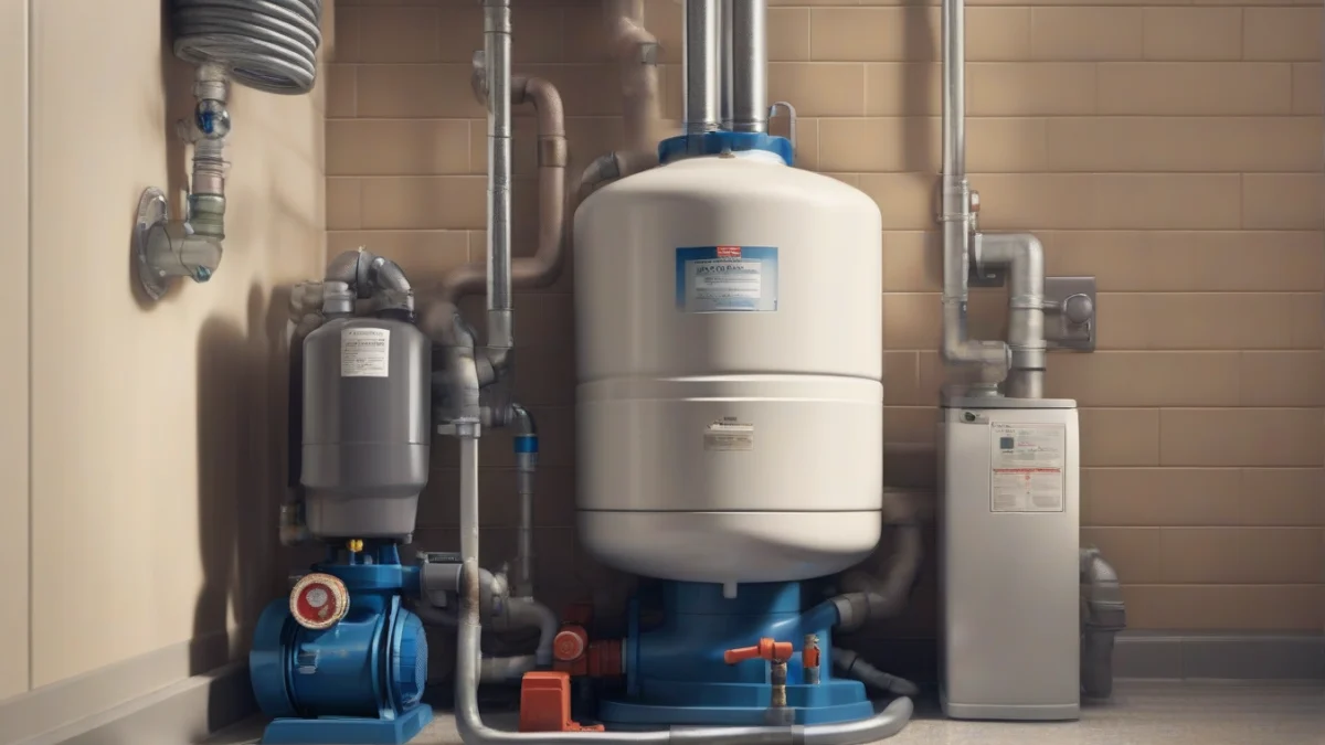a recirculation pump connected to plumbing pipes
