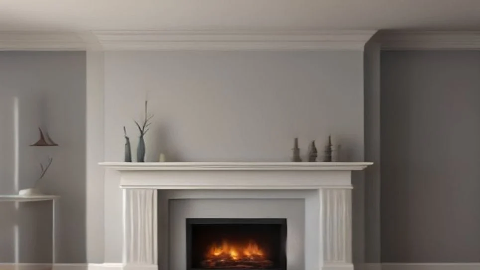 Close-up of an electric fireplace mantel plug connected to a wall outlet.