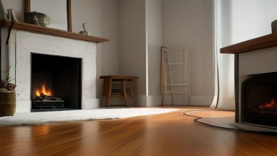 an electric fireplace power cord with visible wear and tear