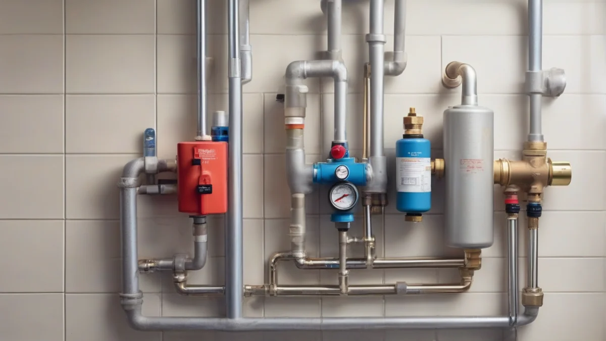 A set of zoning valves connected to a circulator pump in a utility room.
