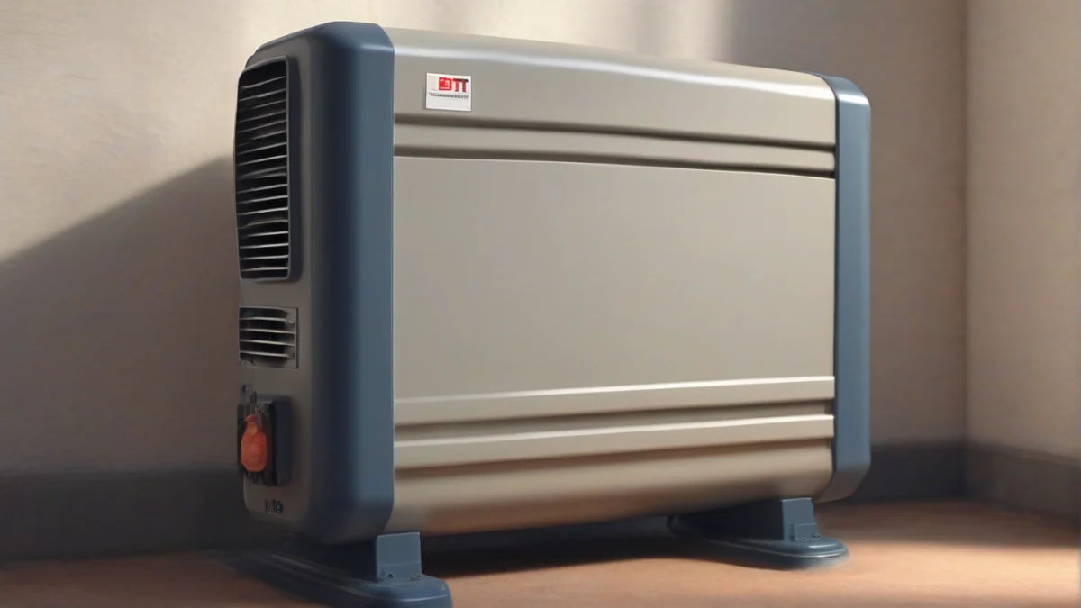 A 175,000 BTU diesel heater positioned in a clean workshop setting