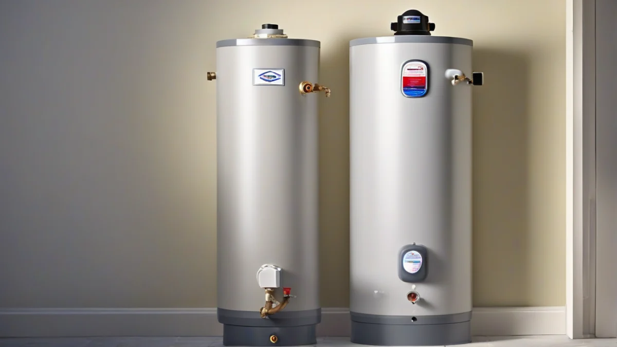 A Rheem Performance water heater with an anode rod visible