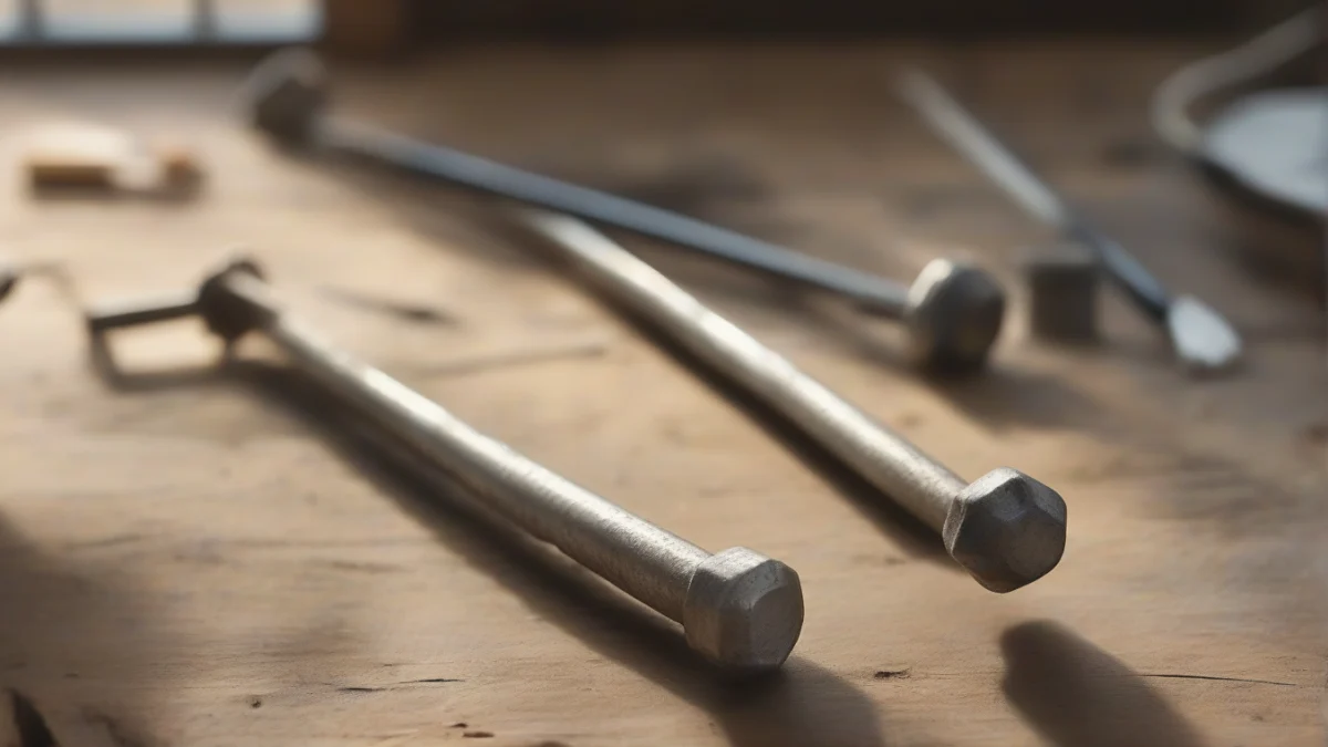 A thinned anode rod showing corrosion and mineral buildup