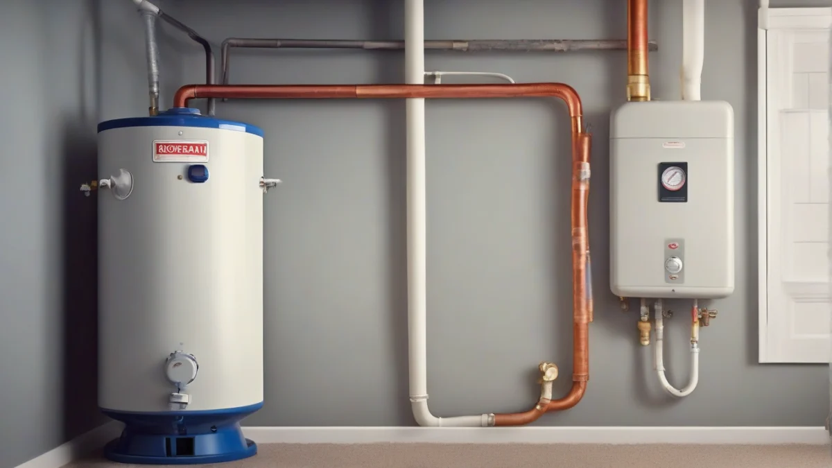 A hot water heater showing visible calcium carbonate scale buildup.