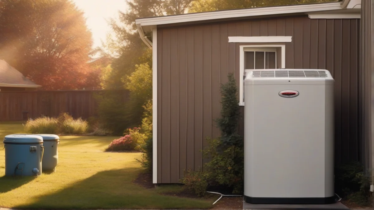 A shed providing coverage to a heat pump water heater unit