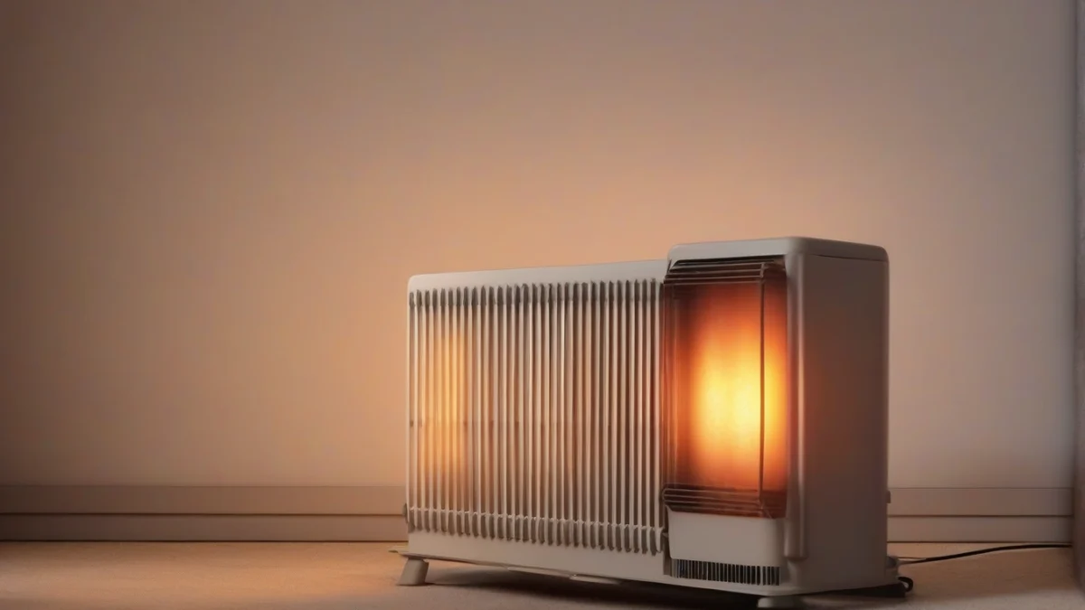 A sealed combustion chamber heater installed on a wall.