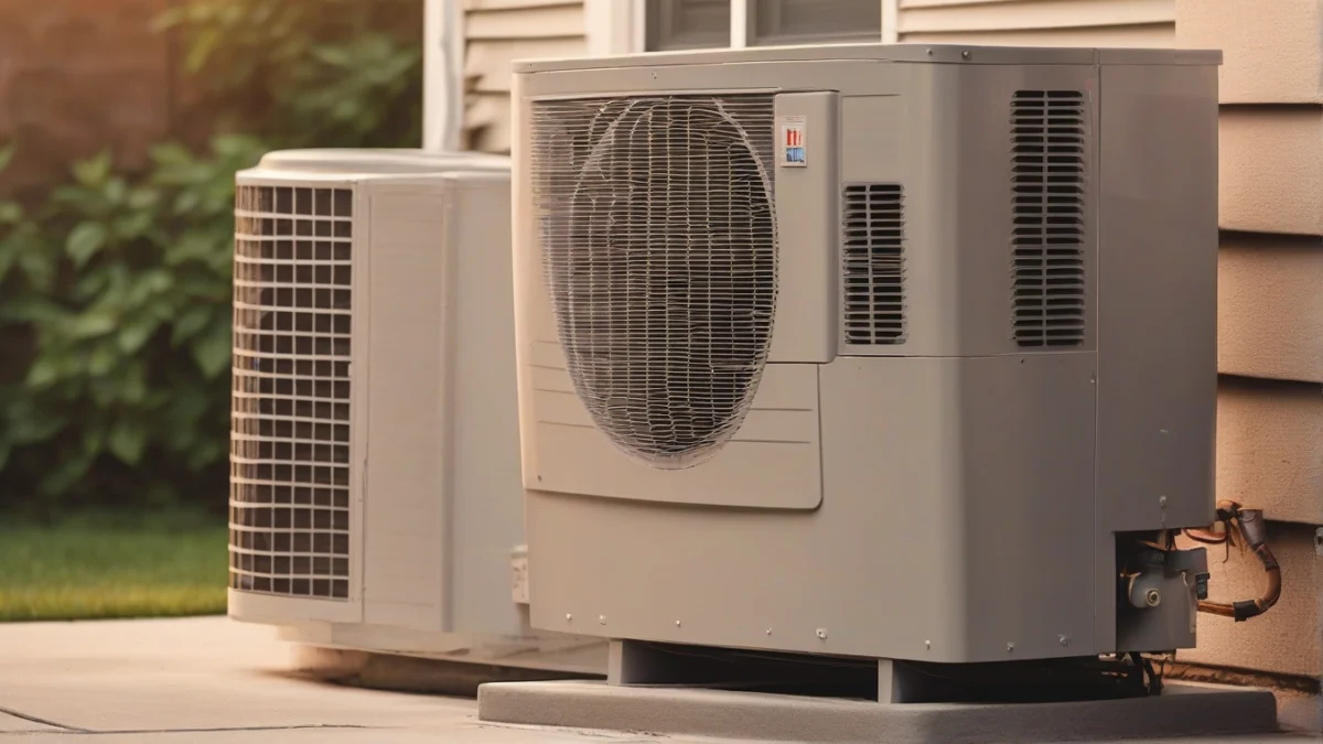 A central air conditioning unit installed outside a house.