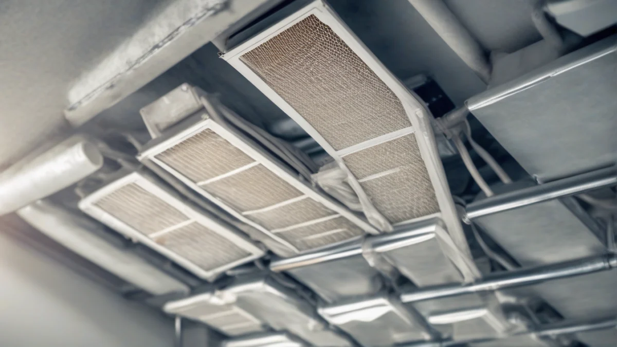 a brand new, clean HVAC air filter ready for installation