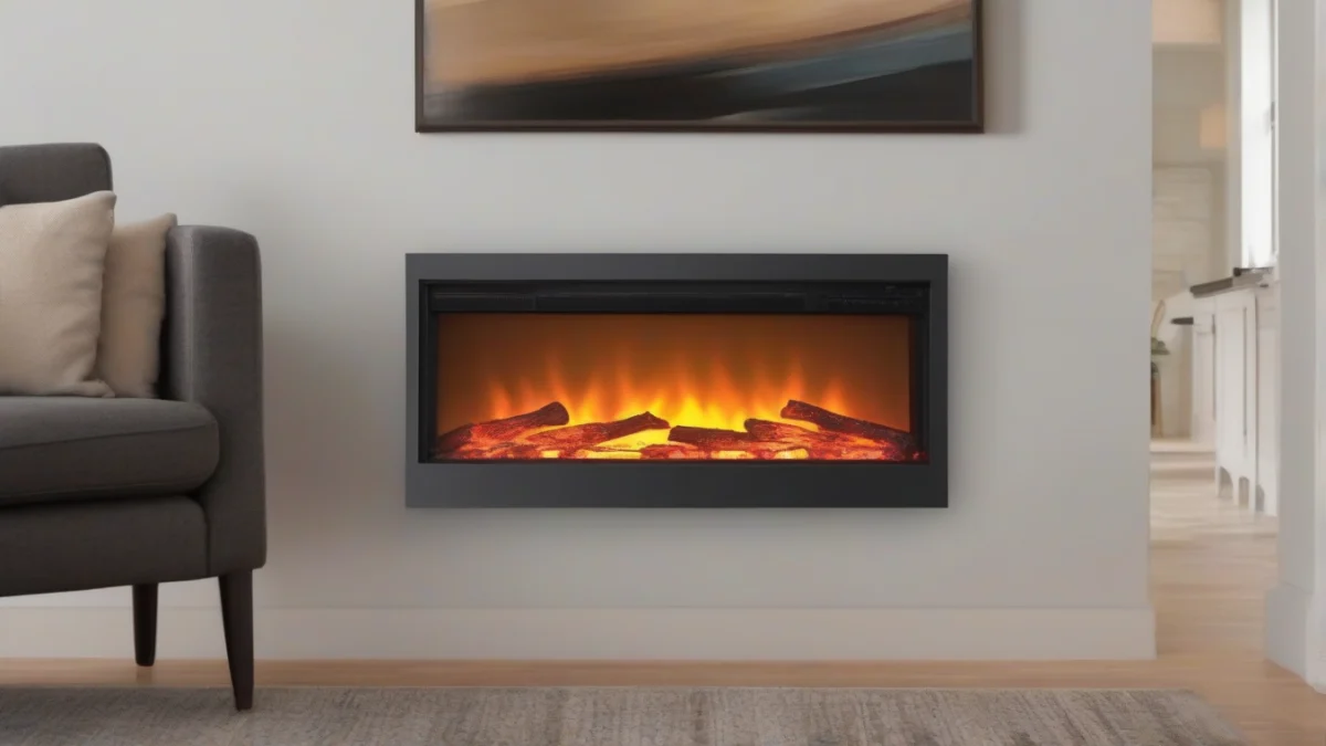 An electric fireplace insert placed in a fireplace opening
