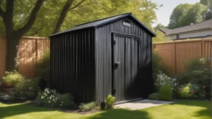 Does black absorb heat a black painted metal shed