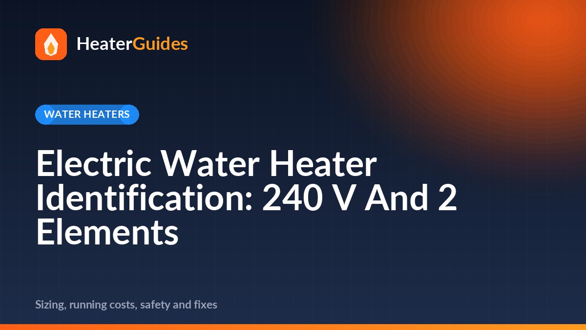Electric Water Heater Identification: 240 V And 2 Elements