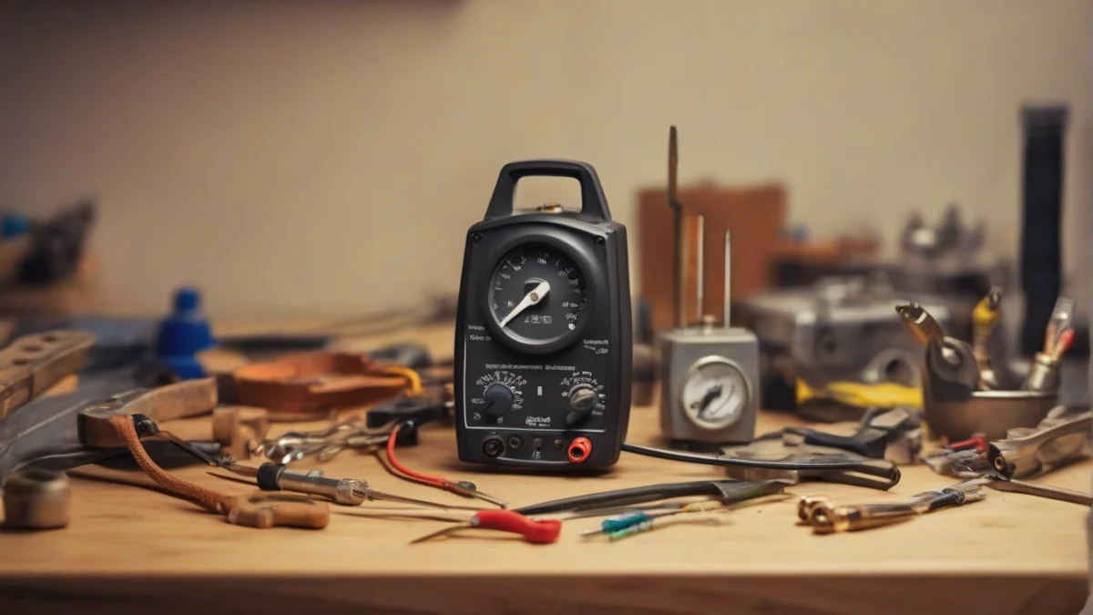 a thermocouple part next to a screwdriver and wrench