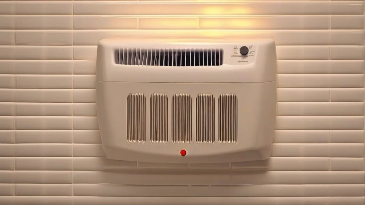 a hardwired bathroom wall heater safely installed on the wall