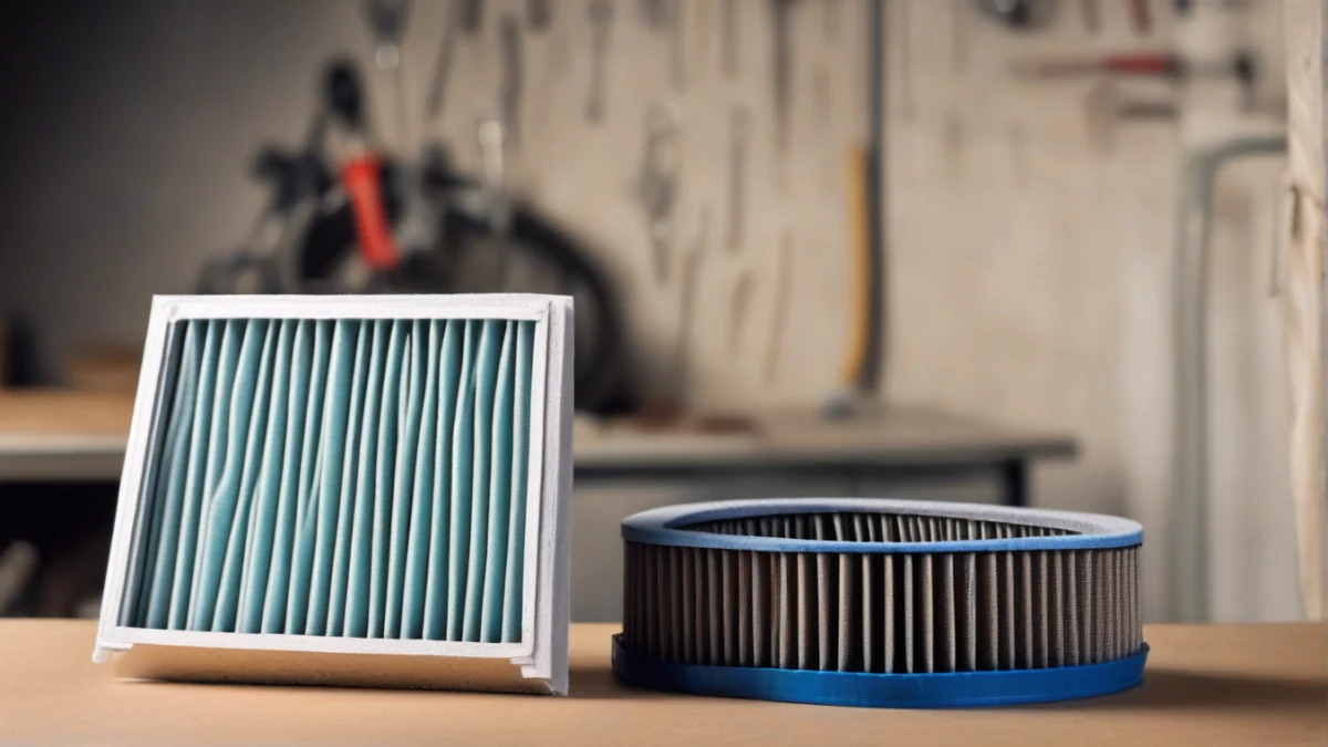 a dirty air filter covered in dust and debris